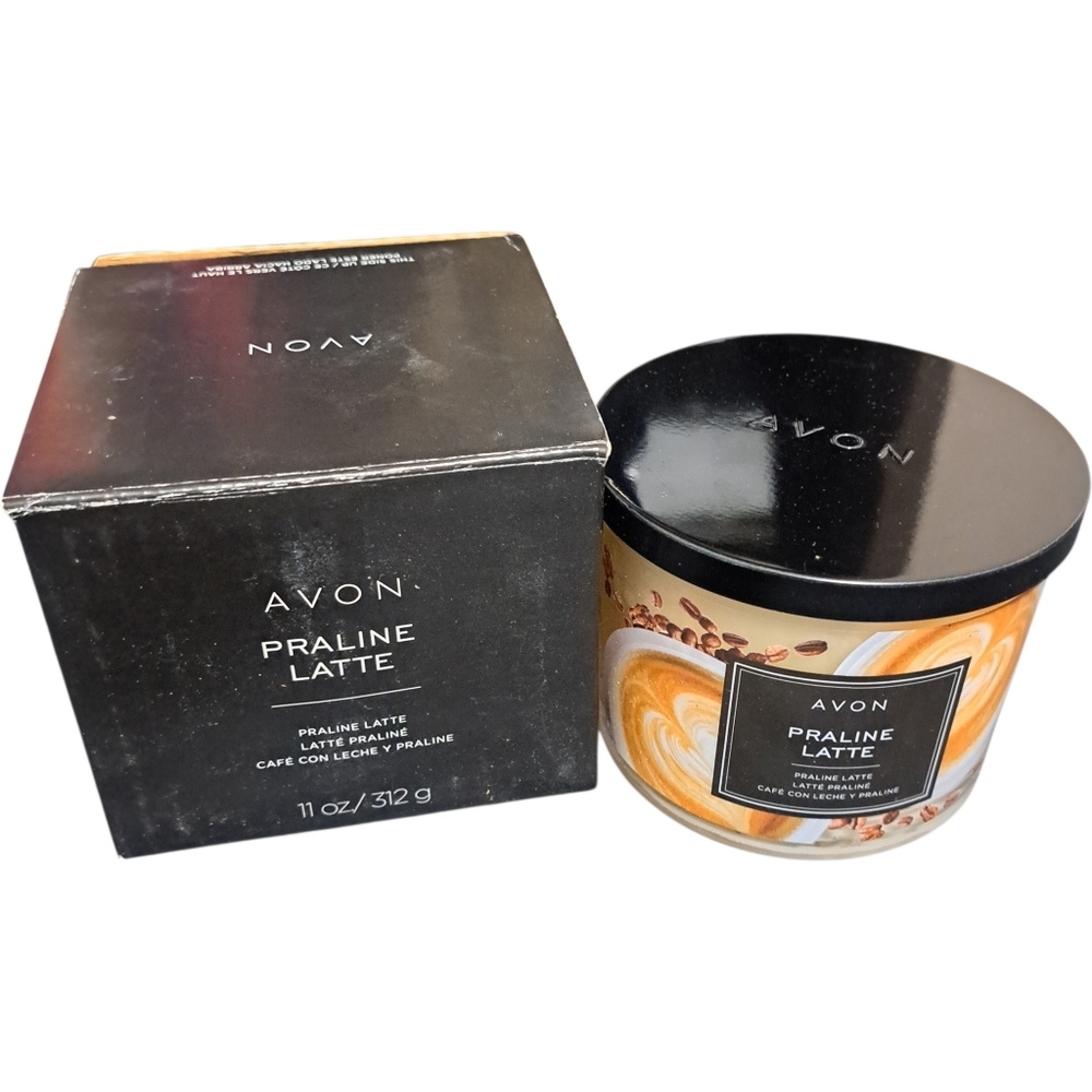 AVON Praline Latte 3-Wick Candle – Warm Coffee Scent – New